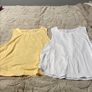 Yellow and White Sleeveless Tops By Jockey. Super soft. Side XL